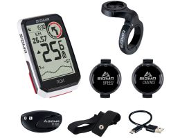 GPS Fahrradcomputer Sigma ROX 4.0 GPS HR + CADENCE Set mit Overclamp Butler Lenkerhalterung - Weiß